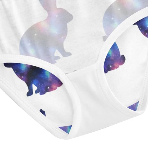 Joisal Toddler Girls Underwear 2t Cotton Panties for Girl Flower Briefs Underpants Silhouettes Rabbits White Cute 5