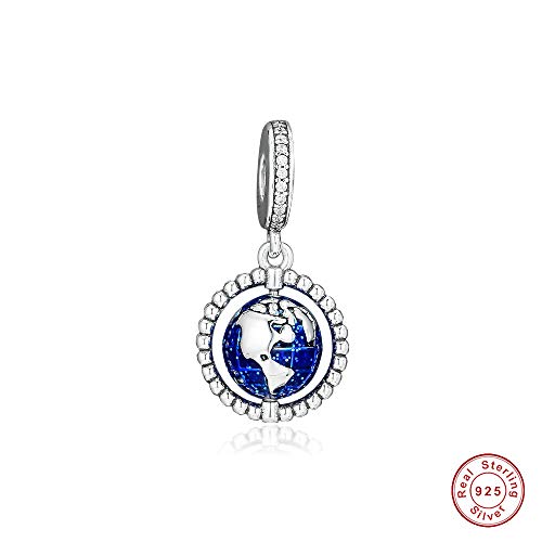 BAKCCI 2019 - Abalorio de plata de ley 925 con diseño de globo giratorio para pulseras Pandora