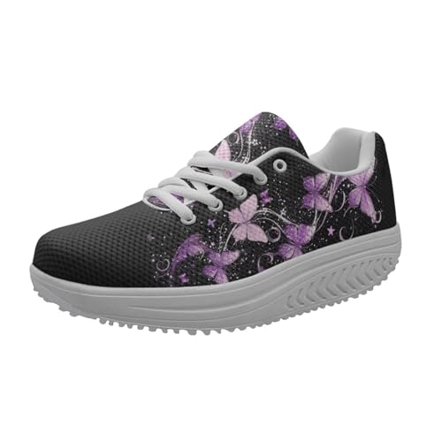 FOR U DESIGNS Breathable Women Swing Wedges Platform Shoes Floral Printed Lightweight Girls Sport Toning Sneakers2