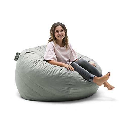 Image of Big Joe Fuf 5Ft Oversized Foam Bean Bag Chair for Kids, Teens, Adults, Fog Lenox, Durable Woven Polyester, 5 foot Large Reading and Gaming Seat