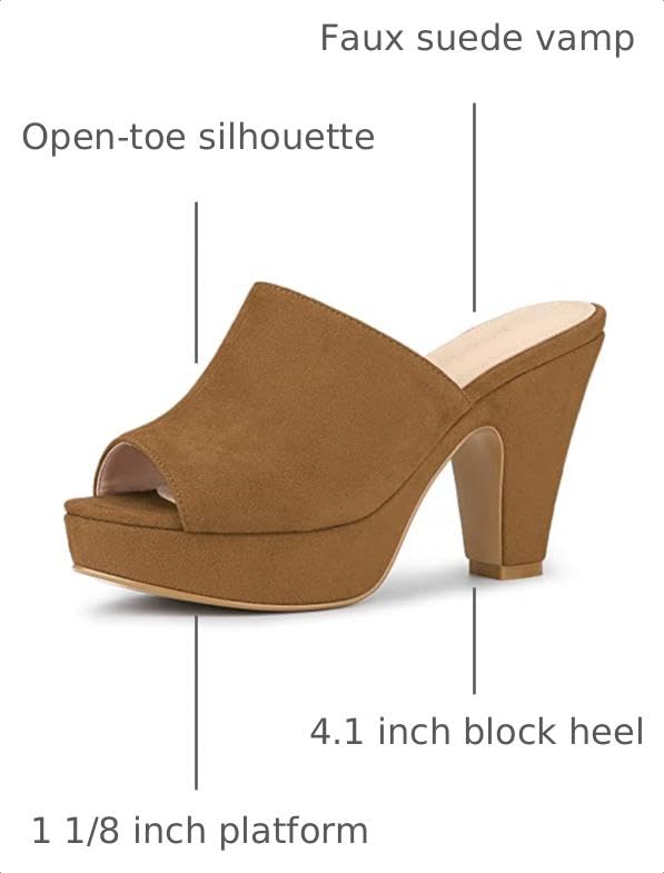 Image of Allegra K Women's Open Toe Platform Chunky Heel Slides Sandals
