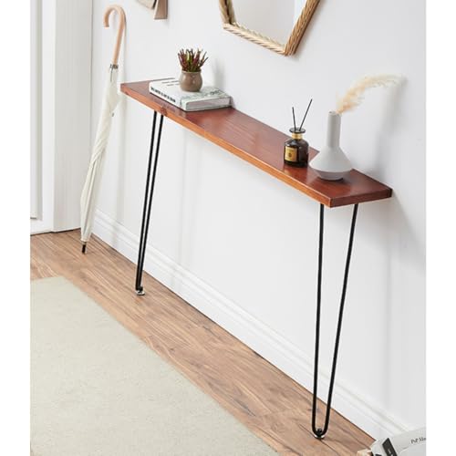 Mesa consola delgada para sofá y recibidor de diseño industrial 5
