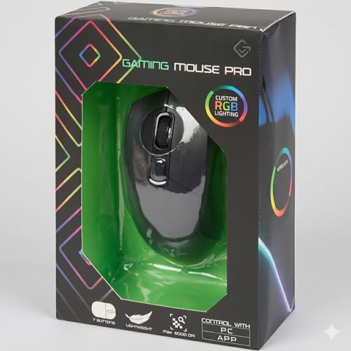 Souris gamer filaire 8000 DPI noire avec 7 boutons programmables