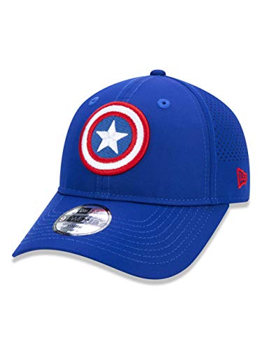 BONE JUVENIL 9TWENTY AJUSTAVEL CAPITAO AMERICA MARVEL ABA CURVA SNAPBACK AZUL NEW ERA