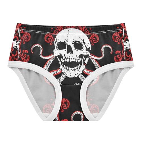 Skulls Octopus Red Color Toddler Girls's Underwear 2T 202c1361
