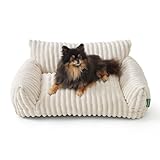 FWERDG Cute Couch Bed for Pets, Supportive Cat Sofa for Indoor Cats, Small Dog Sofa Bed for Small Dogs, Cream, 24 inches