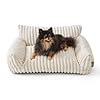 Cute Couch Bed for Pets, Supportive Cat Sofa for Indoor Cats, Small Dog Sofa Bed for Small Dogs, Cream, 24 inches