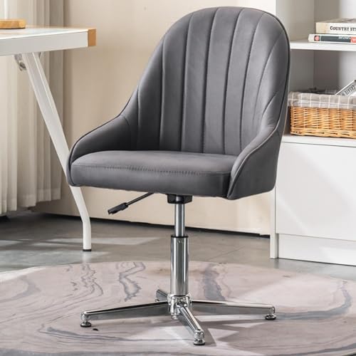 Ergonomic Armless Office Chair with Criss Cross Leg Design and Padded Seat for Home Office Grey