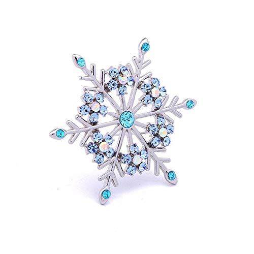 Broche flocon de neige bleu vert pour manteau, l'accessoire idéal de Noël