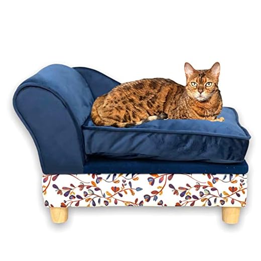 Felis Castello Cat Couch with Storage. Pet Sofa for Cats and Small Dogs. Cute, Fancy, Velvet cat Sofa Bed for Indoor Cats. Luxury Mini Dog Couch Bed with Washable Cushion Cover.