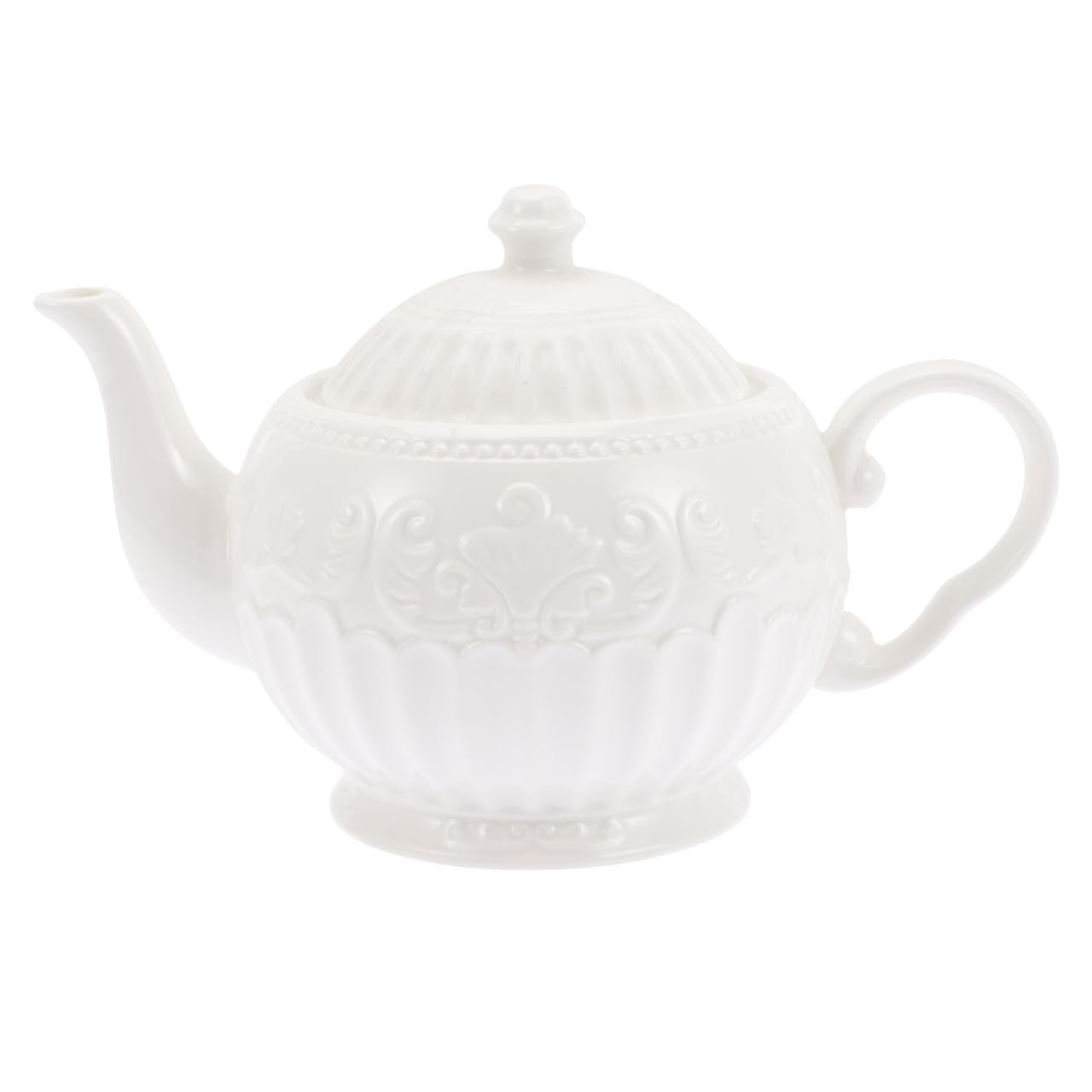 Tetera de cerámica decorativa Healeved con elegante relieve de hojas