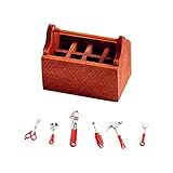 Accesorios de casa de muñecas de la mejor elección: bien diseñados y fabricados para que sus hijos tengan el mejor compañero de casa para jugar todo el día. La caja de herramientas en miniatura de la casa de muñecas se puede usar como regalo para niños, familiares, amigos y también para la decoración del hogar.