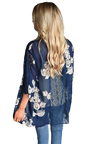 Women's Beach Wear Cover UPS Kimono Floral Cardigan Chiffon Blouses Shawl Wrap