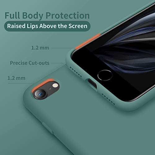 Cordking Designed for iPhone SE Case 2022/2020, Designed for iPhone 7 8 Case, Silicone Ultra Slim Shockproof Phone Case with [Soft Microfiber Lining], 4.7 inch, Midnight Green - Thumbnail 3
