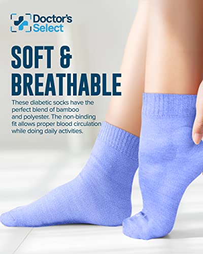 Bamboo Diabetic Socks Women & Men - 4 Pairs Ankle Length Womens Diabetic Socks | Bamboo Socks Womens | Neuropathy Socks