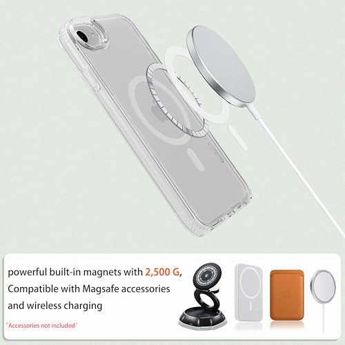 Image of Magnetic iPhone SE2 /SE3 /8 /7 case,Compatible with Magsafe, Military-Grade Protection,Slim Translucent Matte Shockproof with Anti-Scratch Anti-Fingerprint Phone Cover (transparent, iPhone SE2 /SE3 /8 /7)