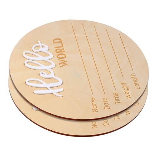 Hohopeti Baby Birth Announcement Sign Set Wooden Newborn Name Sign Photo Prop for Baby Shower