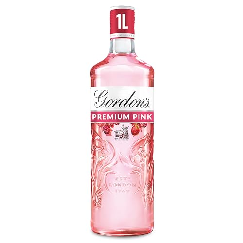 Gordons Premium Pink Distilled Gin | 35% vol | 1L | Juniper Taste with Flavours of Raspberry | Strawberry & Redcurrant | Light & Refreshing Flavoured Gin