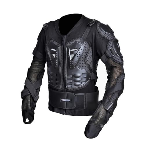 Dexinx - Chaqueta ligera para moto, transpirable, protector de moto, cómoda, protección contra caídas Negro XXXXL
