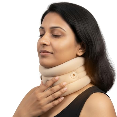 Cervical Collar Neck Brace (Large) | Adjustable Soft Foam Neck Support for Neck Pain & Daily Use | Breathable Reusable Design | Men & Women.