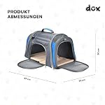 DDOXX transportbox Katze - Airplane Tiertransporttasche aus Netzgewebe - Flugzeugtauglich, Autositz, mobiles Hundebett, mit Tasche & herausnehmbarem Einsatz, inkl. Leine - 49x30x33 cm – Bild 3