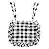 Vhc brands farmhouse country annie buffalo check black ruffled chair pad with fabric ties 165×18  urban country home decor