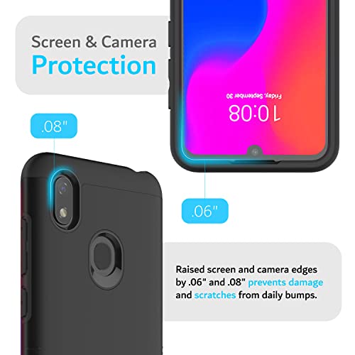 Tudia Dualshield Designed For Visible Zte Blade A7Prime Case, [Merge] Shockproof Tough Dual Layer Hard Pc Soft Tpu Slim Protective Case - Matte Black #TOP4