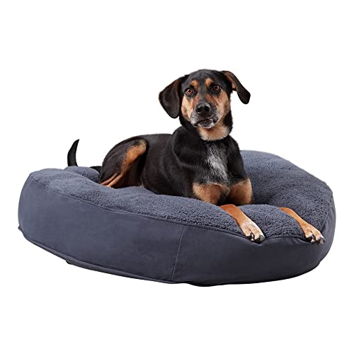 South Pine Porch Samson Deluxe Round Pillow Style Dog Bed, Blue Steel, Medium (36