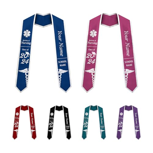 Customized Nursing Graduation Stole/Sash, RN Nurse Stole Graduate 2025, Class of 2025 With Medical Logo Grad 2