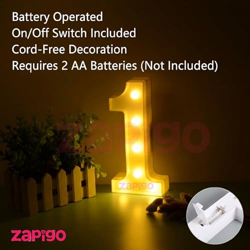 Image of Balloonistics LED Marquee Number 14 Light - Cordless Battery-Operated 8.66-Inch Warm Glow Sign for 14th Birthday, Anniversary, Wedding & Party Decoration