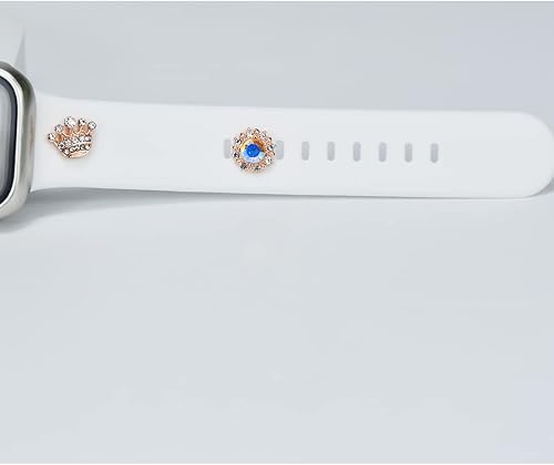 Miniatura 5 de Lindos dijes decorativos de cristal de metal brillante compatibles con Apple Watch Band de 45444241401496in correas de silicona para iWatch Series 9