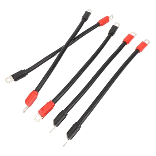 5 Pcs Cart Battery Cable 4 Gauge Pure Copper Wire Kit with Wire Lugs for DC AC 36V 48V Carts