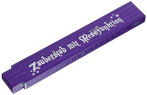 TOX Zollstock 2m in lila - Meterstab mit Aufdruck - Gliedermaßstab aus Buchenholz mit Winkelmessfunktion und farbigen Dezimalzahlen - Genauigkeitsklasse III - 9969007-1 Stück