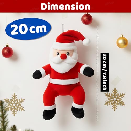 Image of Zest 4 Toyz Christmas Santa Soft Toy for Christmas Party Celebration Decorations Stuffed Animal Plush Toy for Kids Boys & Girls - Red (20 cm)