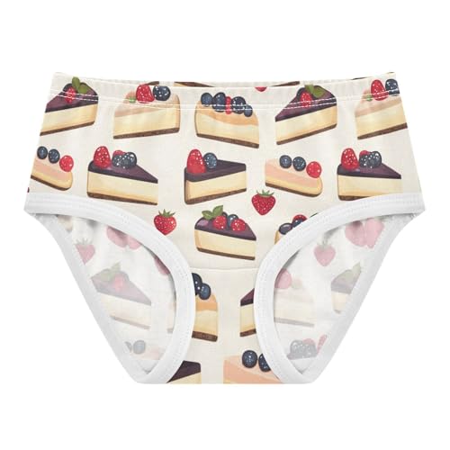 ZZKKO Fruit Cheese Cake Girls Underwear Toddler Panties for Girls Comfort Brief Size 2-8T