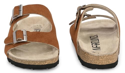 Image of AFROJACK Men's Orginal Leather Sandals | Casual Sliders for Boys s801