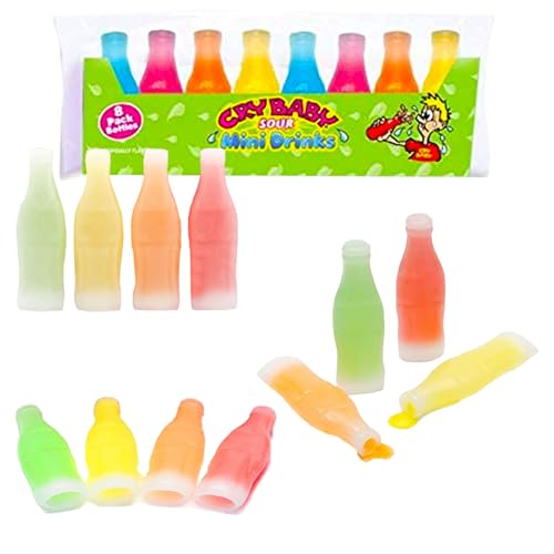 Nik-L-Nip Cry Baby Sour Mini Drinks, 8 Count, Pack of 3