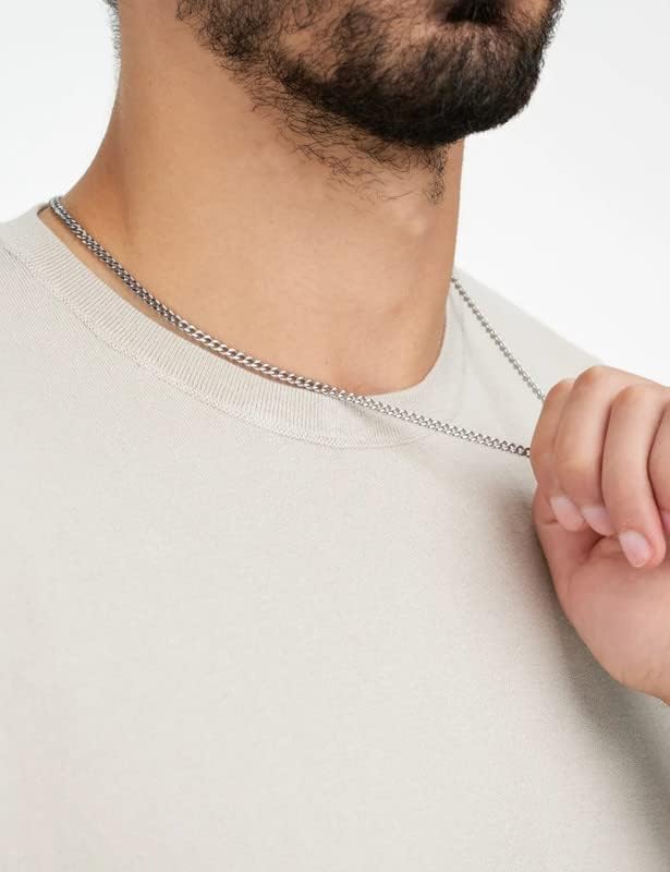 925 Sterling Silver Figaro/Cuban Chain Necklace for Men Diamond Cut Silver Link Chain for Women 16-30 Inches - Image 5