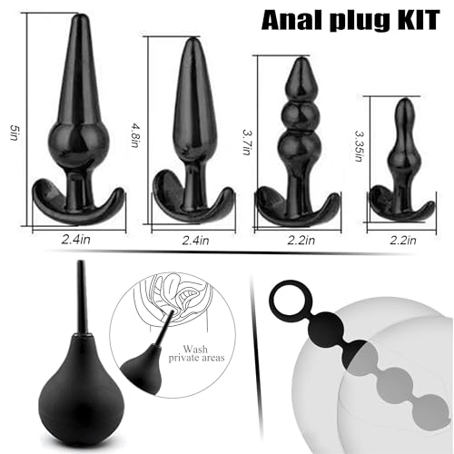 Image of BDSM kit Sex Toys Bondage Restraints Set,Anal Butt Plug Toys and Adjustable Handcuffs Collar Ankle Cuff Blindfold,Sex Things for Couples Kinky and Couple Sex Toys for Games Card.
