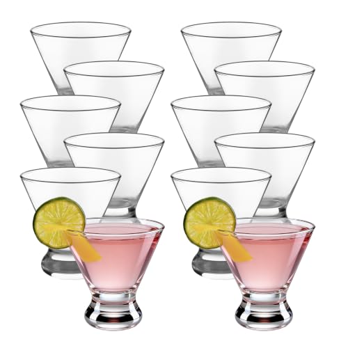 Libbey Cosmopolitan Stemless Martini Glasses Set Of 12, Dishwasher Safe Holiday Martini Glass...