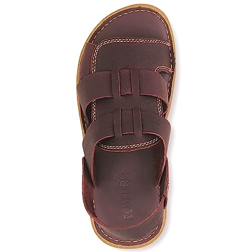 ZLUXURQ Mens soft leather hiking outdoor sandals-Luxury Casual Beach Sandals4