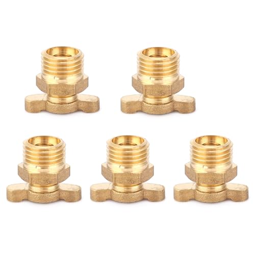5 Válvulas de Drenaje de Agua de Latón Macizo G1/4 para Compresor de Aire Kits de Repuesto y Accesorios con Conexión Directa y Fácil Instalación