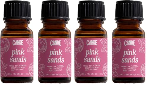 Image of CANDECraftCo Premium Fragrance Oil - Diffuser Oils Fragrances Scented for Home, Candle Soap Making Supplies, Aromatherapy Blends for House (0.34 Fl Oz) (4-Pack, Pink Sands)