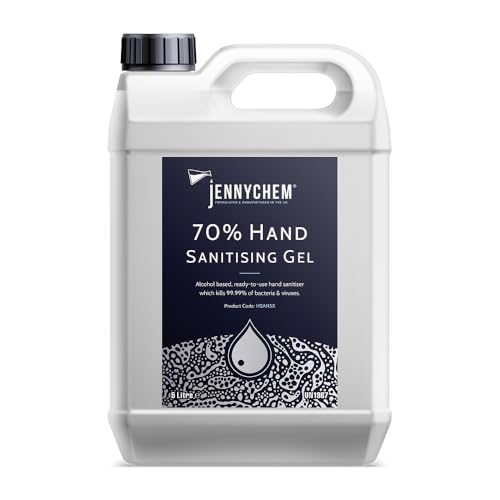 5L Hand Sanitising Gel 70% Alcohol Antibacterial Hand Gel Refill for Dispensers Fast Drying No Water Required Hospital Grade Formula for Offices Workplaces Schools Homes