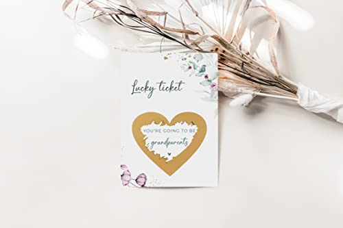 Image of Joli Coon Pregnancy announcement scratch card - You are going to be grandparents - Baby announcement with envelope - Eucalyptus 5.9 x 4.1 inch