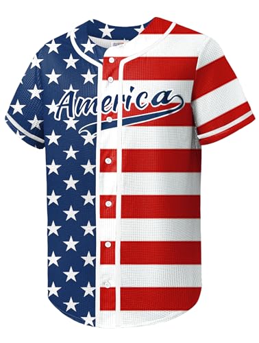 Arvilhill Man USA Shirt Raglan Breathable Top Muscle Pattern Jerseys