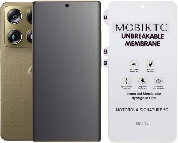 Image of MOBIKTC - Front Screen Protector Compatible with Motorola Signature 5G With Anti-Scratch Fingerprint Hydrogel Film (No Tempered Glass) (Motorola Signature 5G, Matte)