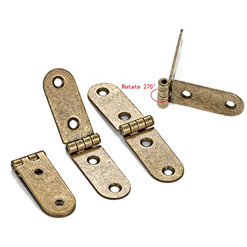 Ycsj 20 Pieces Antique Brass Jewelry Box Hardware Hinges For Wooden Box, Antique Bronze Small Hinges For Handmade Crafts (20, Antique Brass) #TOP2