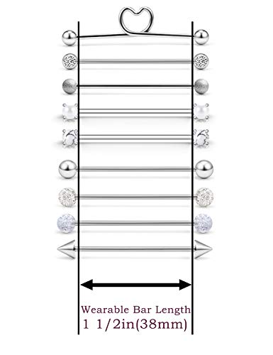 Jenxnjsjo Industrial Piercing Jewelry Industrial Earrings Industrial Piercing Industrial Bar Piercing Industrial Bar Industrial Piercing Jewelry Surgical Steel Industrial Jewelry Industrial Bars #TOP2