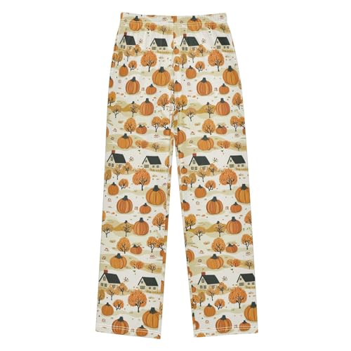 Fall Farmhouse Orange Pumpkin Boys Pants for Kids Jogger Pants with Pockets S